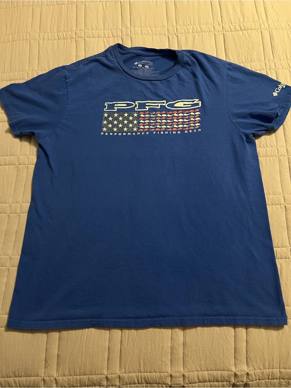 Columbia PFG Blue Short-Sleeve Performance Fishing Tee
